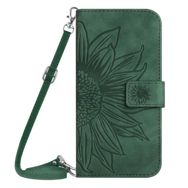 ART SUNFLOWER Peňaženkový obal so šnúrkou pre Xiaomi Redmi Note 15 Pro zelený