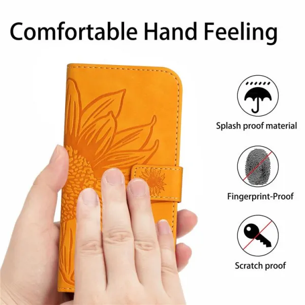 ART SUNFLOWER Peňaženkový obal so šnúrkou pre Xiaomi Redmi Note 15 Pro žltý