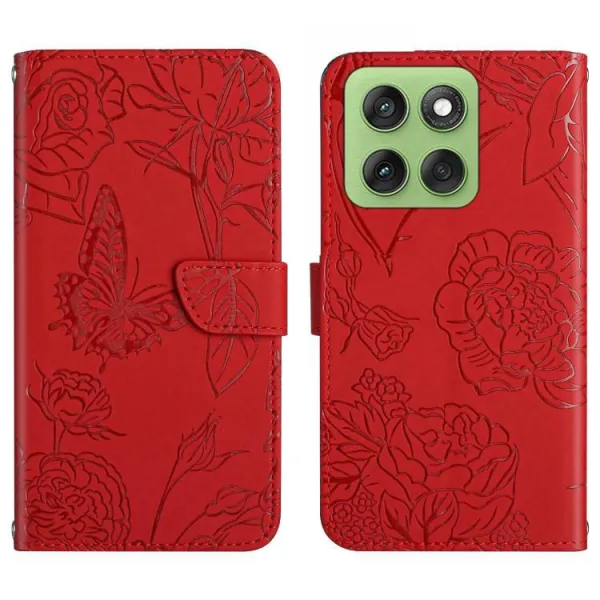 ART BLOSSOM Peňaženkový obal pre Motorola Edge 60 / Edge 60 Fusion červený