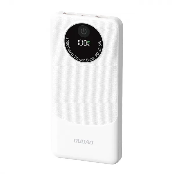 Dudao K12 Power Bank 10000mAh 2x USB / USB-C 22.5W, biely