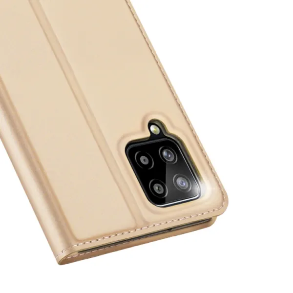 Dux Ducis Skin Pro knižkové kožené puzdro na Samsung Galaxy A22 4G, zlaté