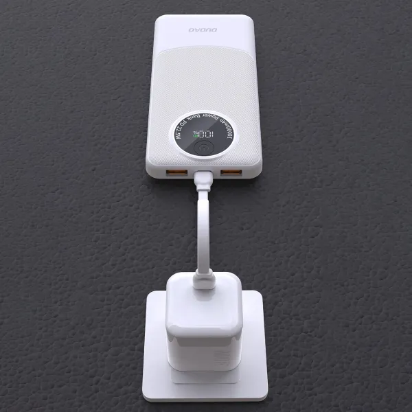 Dudao K12 Power Bank 10000mAh 2x USB / USB-C 22.5W, biely