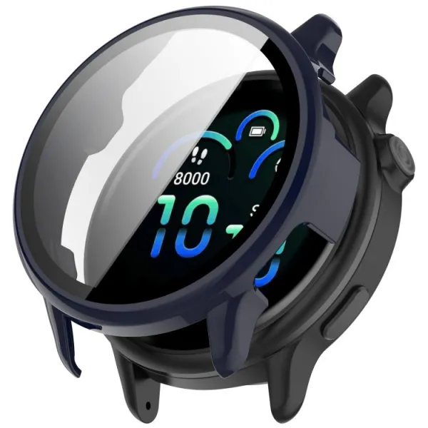 PC FULL COVER Plastový kryt so sklom pre Garmin Vivoactive 6 modrý