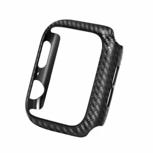 CARBON Kožený remienok + obal Apple Watch 5 / Watch 4 (40mm) čierny