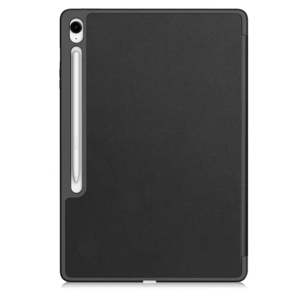 LEATHER Zaklápací kryt pre Samsung Galaxy Tab S10 FE+ čierny