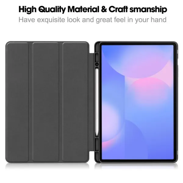 LEATHER Zaklápací kryt pre Samsung Galaxy Tab S10 FE+ modrý