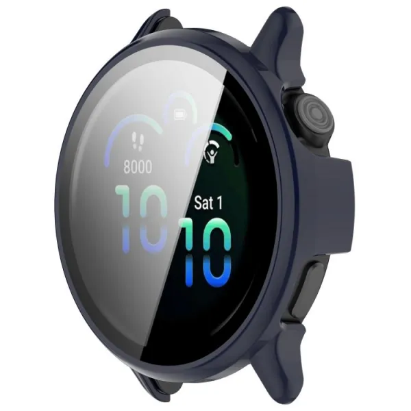 PC FULL COVER Plastový kryt so sklom pre Garmin Vivoactive 6 modrý