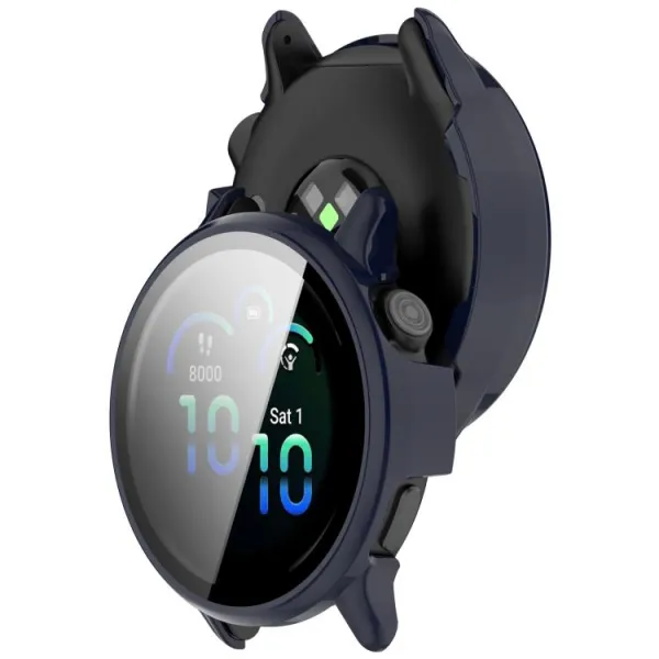 PC FULL COVER Plastový kryt so sklom pre Garmin Vivoactive 6 modrý