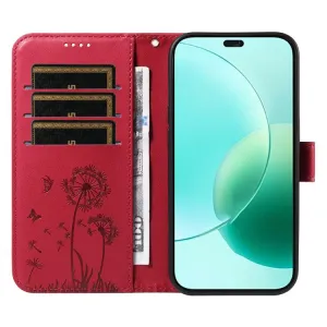 ART DANDELION Peňaženkové puzdro pre Honor 400 Lite 5G červené
