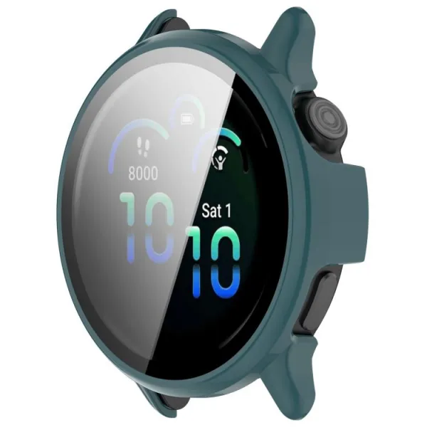 PC FULL COVER Plastový kryt so sklom pre Garmin Vivoactive 6 zelený