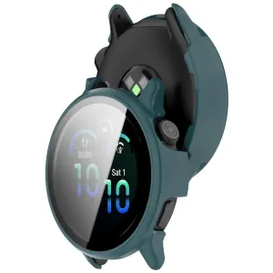 PC FULL COVER Plastový kryt so sklom pre Garmin Vivoactive 6 zelený