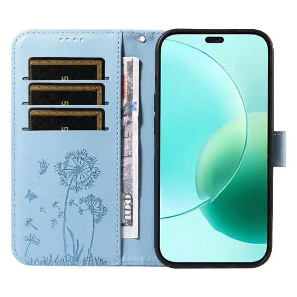 ART DANDELION Peňaženkové puzdro pre Honor 400 Lite 5G svetlomodré