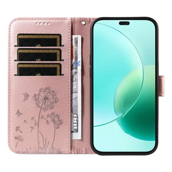 ART DANDELION Peňaženkové puzdro pre Honor 400 Lite 5G ružové