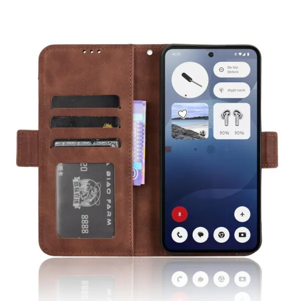 SLOT Peňaženkový obal pre Nothing Phone (3a) hnedý