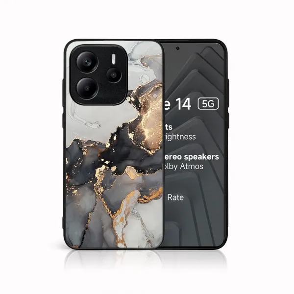 MY ART Ochranný kryt pre Xiaomi Redmi Note 14 5G GREY MARBLE (140)