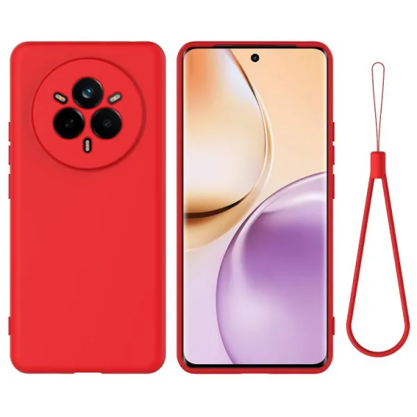 RUBBER Ochranný kryt pre Realme 14 Pro+ 5G červený