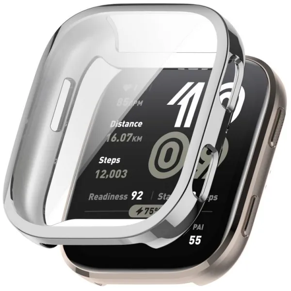 TPU FULL COVER Kryt pre Amazfit Bip 6 strieborný