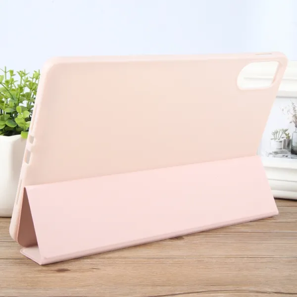LEATHER Zaklápací kryt pre Huawei MatePad SE 11 2024 svetloružový