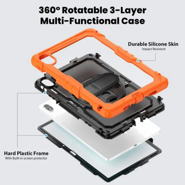 SOLID 360 Odolný obal pre Huawei MatePad SE 11 2024 oranžový