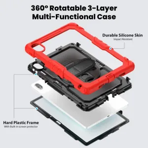 SOLID 360 Odolný obal pre Huawei MatePad SE 11 2024 červený