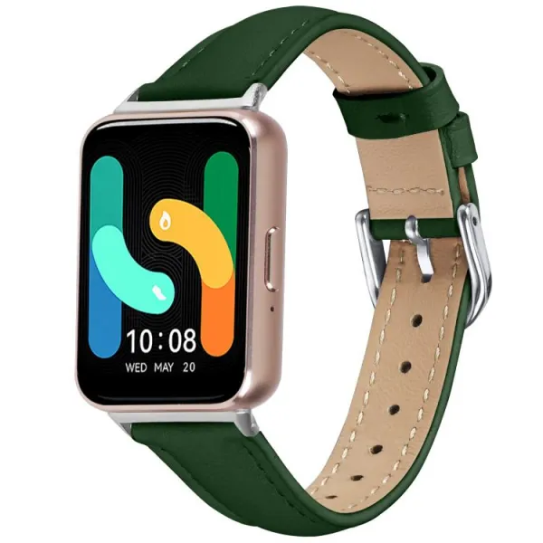 LEATHER Kožený remienok pre Samsung Galaxy Fit3 tmavozelený
