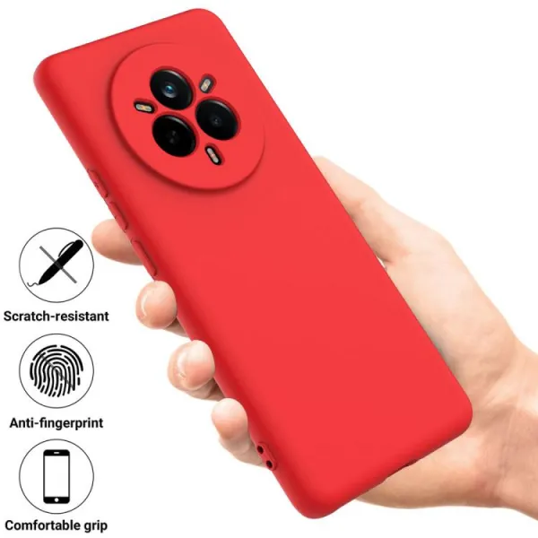 RUBBER Ochranný kryt pre Realme 14 Pro+ 5G červený