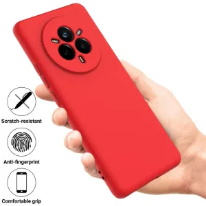 RUBBER Ochranný kryt pre Realme 14 Pro+ 5G červený