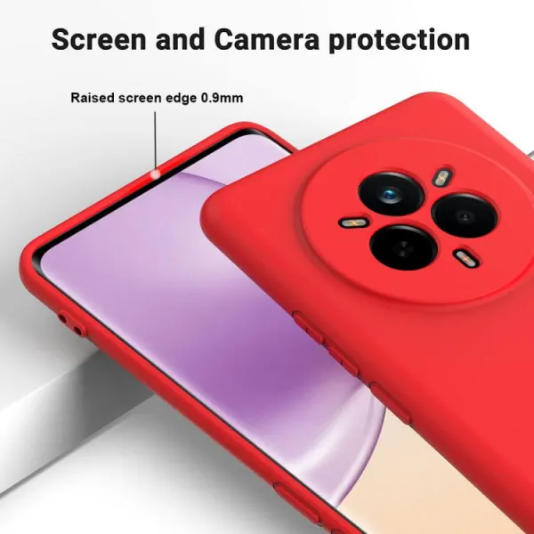 RUBBER Ochranný kryt pre Realme 14 Pro+ 5G červený