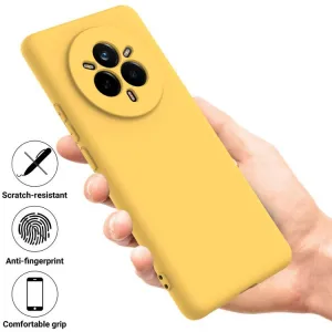 RUBBER Ochranný kryt pre Realme 14 Pro+ 5G žltý