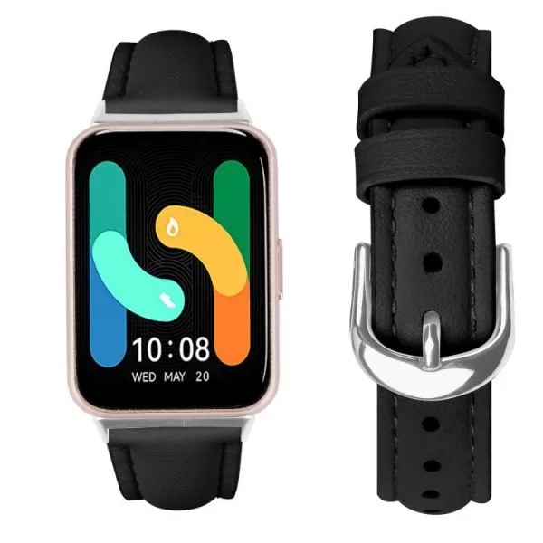 LEATHER Kožený remienok pre Samsung Galaxy Fit3 čierny