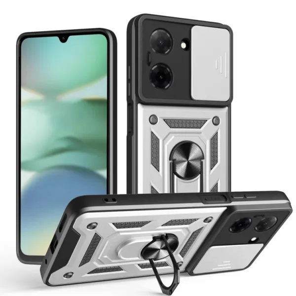 RING CAMERA Kryt s držiakom pre Xiaomi Redmi A5 strieborný