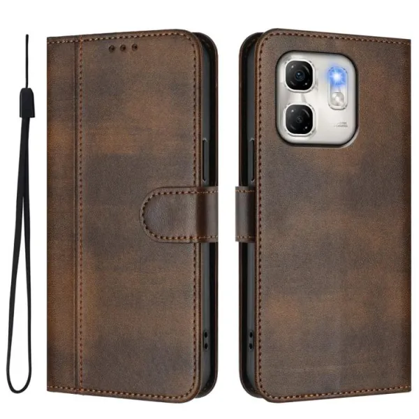 LINEAR Peňaženkový obal pre Infinix Smart 9 HD hnedý