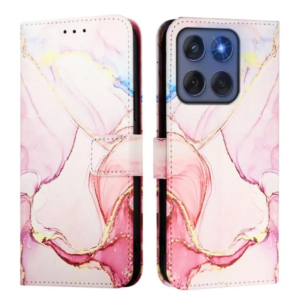 ART MARBLE Peňaženkový kryt pre Motorola Edge 60 / Edge 60 Fusion ROSE GOLD