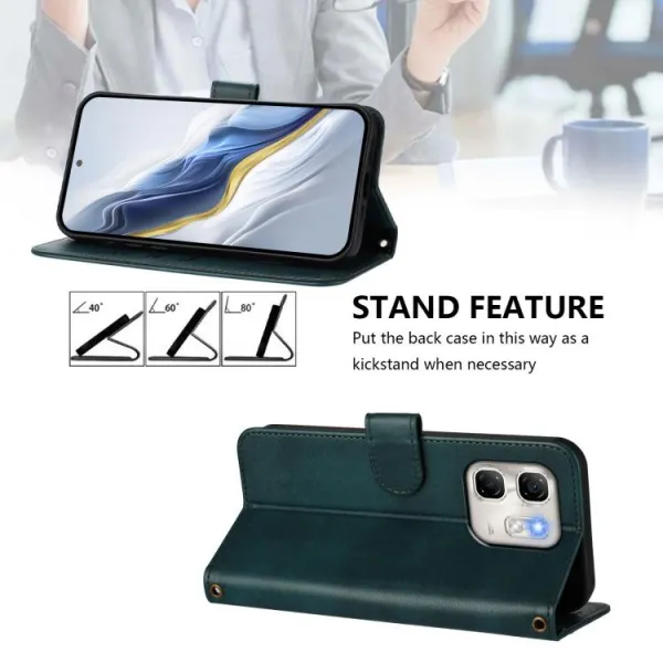 LINEAR Peňaženkový obal pre Infinix Smart 9 HD tmavozelený
