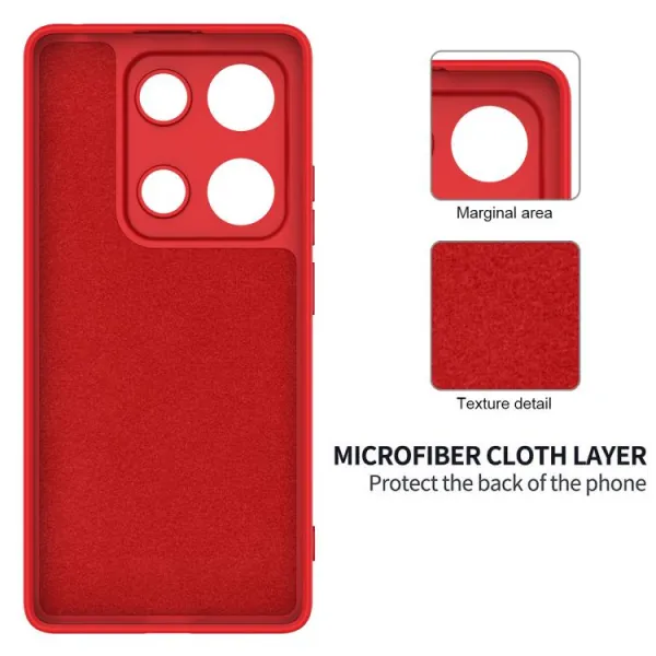 RUBBER Ochranný kryt pre Xiaomi Redmi Note 14S červený
