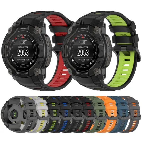 SPORTY Vymeniteľný silikónový remienok Garmin Instinct 3 45mm BLACK RED