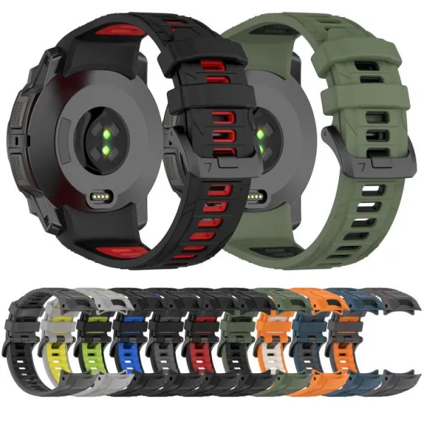 SPORTY Vymeniteľný silikónový remienok Garmin Instinct 3 45mm BLACK RED