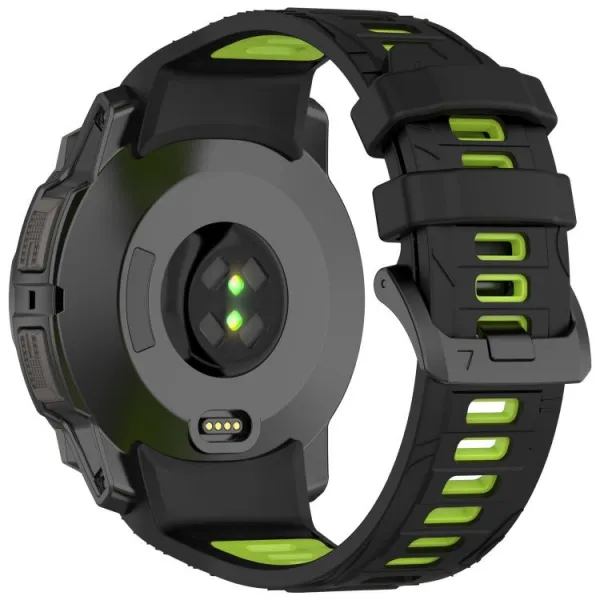 SPORTY Vymeniteľný silikónový remienok Garmin Instinct 3 45mm BLACK GREEN