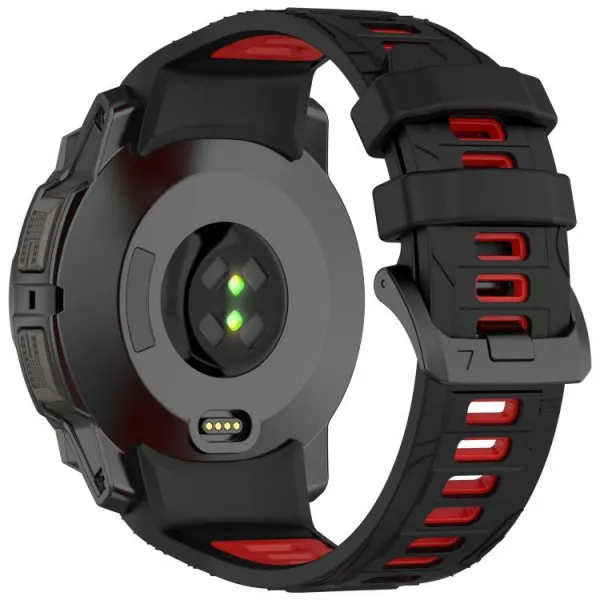 SPORTY Vymeniteľný silikónový remienok Garmin Instinct 3 45mm BLACK RED