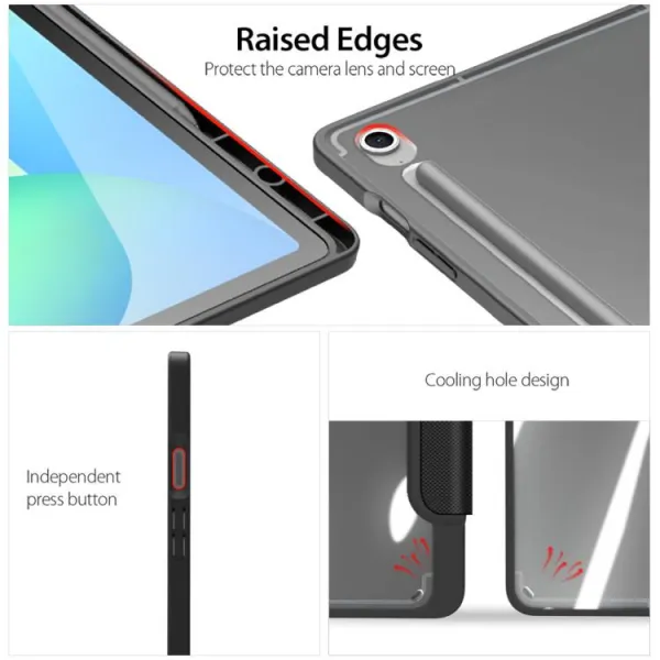 DUX TOBY Flipové puzdro pre Samsung Galaxy Tab S10 FE+ čierne