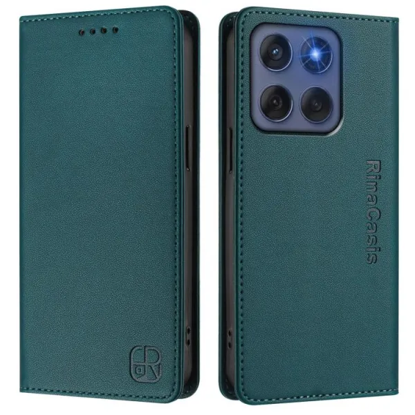 RINA Zaklápacie puzdro pre Motorola Edge 60 / Edge 60 Fusion tmavozelené