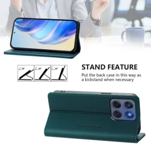 RINA Zaklápacie puzdro pre Motorola Edge 60 / Edge 60 Fusion tmavozelené