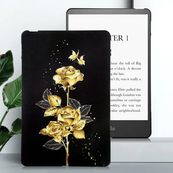 ART TPU Ochranný kryt pre Amazon Kindle Paperwhite 2024 GOLDEN ROSE