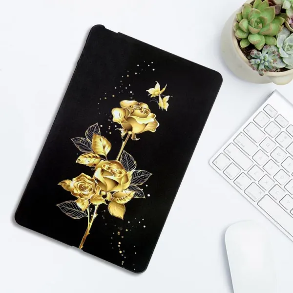 ART TPU Ochranný kryt pre Amazon Kindle Paperwhite 2024 GOLDEN ROSE