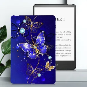 ART TPU Ochranný kryt pre Amazon Kindle Paperwhite 2024 BLUE BUTTERFLY