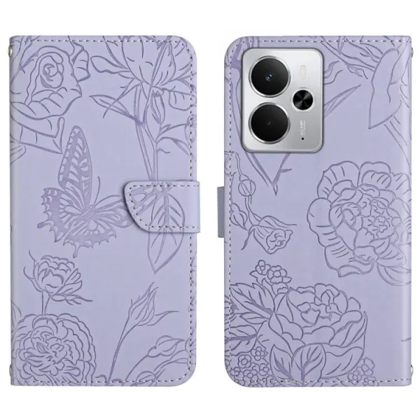 ART BLOSSOM Peňaženkový obal pre Realme 14 5G fialový