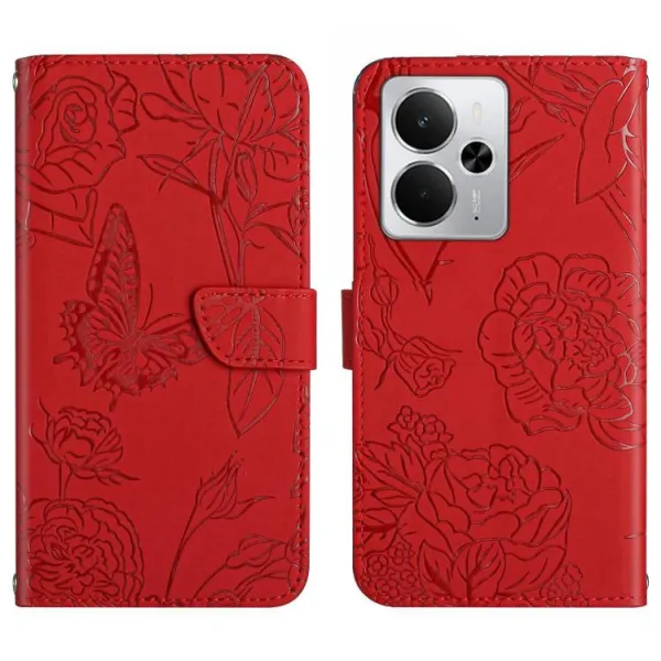 ART BLOSSOM Peňaženkový obal pre Realme 14 5G červený