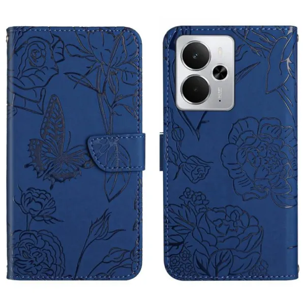 ART BLOSSOM Peňaženkový obal pre Realme 14 5G modrý