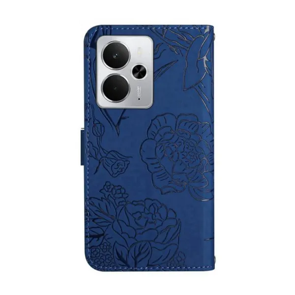 ART BLOSSOM Peňaženkový obal pre Realme 14 5G modrý