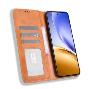 BUSINESS Peňaženkový kryt pre Realme 14 5G hnedý
